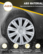 Hubcaps,16 inch hubcaps Set of 4, Wheel Rim Cover ABS Material, Snap On Car Truck SUV Replacement, for Toyota Camry Nissan Mazda etc (OV Silver, 16 inch)