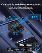 Bluetooth Fm Transmitter for Car, 54w Fast Charging, Blue Tooth 5.4 Car Charger USB-C USB-A Multi Ports, Wireless Radio Aux Cigarette Lighter Adapter Auxiliary for Samsung Galaxy Android iPhone Apple