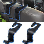 2Pcs Car Seat Headrest Hooks, Back Seat Purse Leather Hanger Holder Hook, Magnetic Storage Organizer for Purses Handbag Grocery Bags Coats