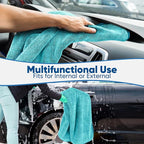 Professional Car Drying Towel (36"x 24") with Twisted-Loop Technology, 1200GSM for a Streak-Free Finish – Microfiber Towels for Cars, Trucks, SUVs, RVs and Motorcycles, Lake Green