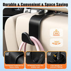 Car Seat Headrest Hook 4 Pack Hanger Storage Organizer Universal for Handbag Purse Coat Universal fit Vehicle Car Black with Buckle