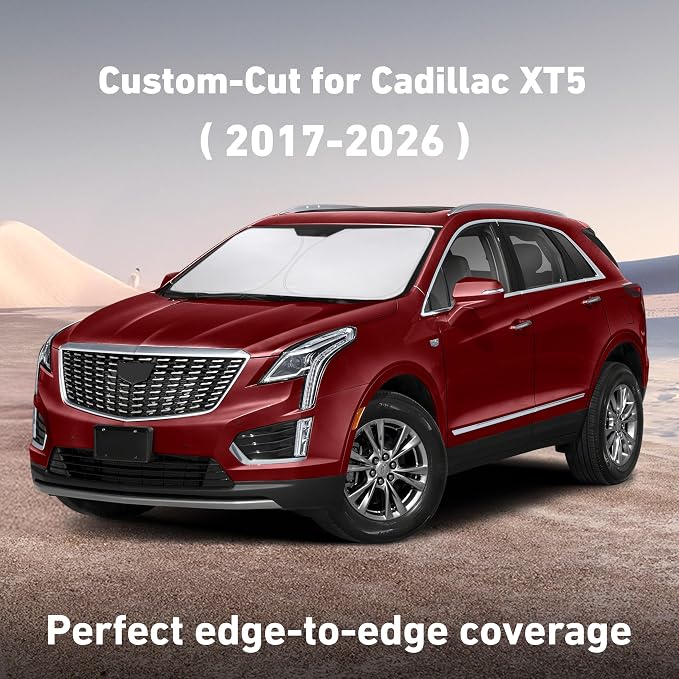 Windshield Sunshade Compatible for Cadillac XT5 2017-2023 2024 2025, Sun Visor for Front Windshield & Window Sun Shade Cover, UV Heat Blocker & Protector, Car Accessories