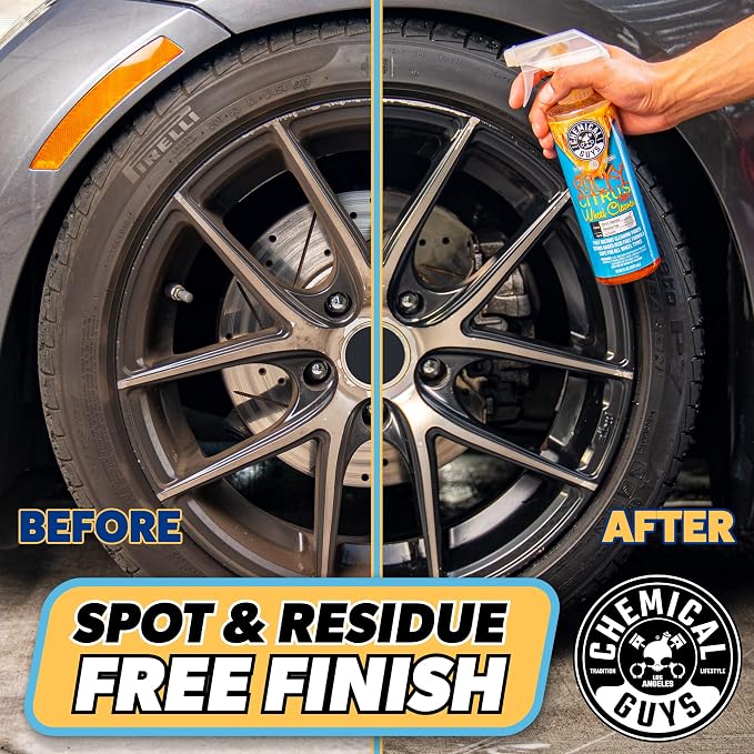 CLD105 Sticky Citrus Wheel Cleaner Gel, (Safe For All Wheel Types) Works on Cars, Trucks, SUVs, Motorcycles, RVs & More, 128 fl oz, (1 Gallon)