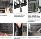 Z8 Metal Front Door Pockets for 2007-2018 Jeep Wrangler JK JKU 2/4 Storage Stainless Steel Door Side Insert Organizer