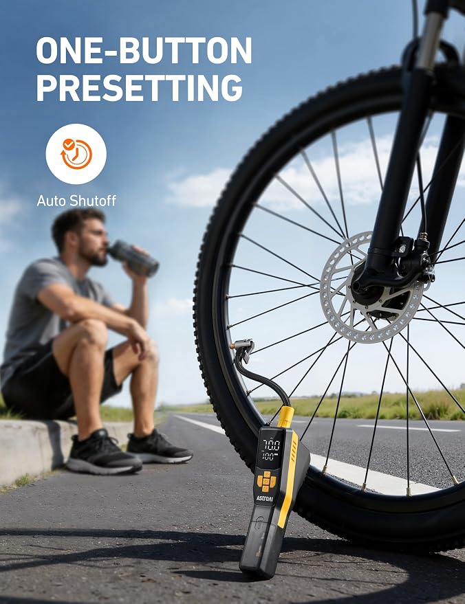 150 PSI Tire Inflator Portable Air Compressor for Car Tires, Cordless Bike Pump with LCD Display, Auto Shut-Off, 5 Modes Air Pump for Car Mo