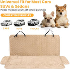Dog Car Seat Cover for Front or Back Seat, Soft Flannel Pet Car Seat Protector with Waterproof Layer, Non-Slip Washable Dog Car Bed Mat for Travel (LightCoffee Back)