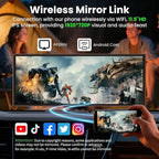 11.5 '' Wireless CarPlay Screen for Car, A-pple CarPlay & Android Auto HD Touchscreen with 4K Dash Cam/1080P Backup Camera/Navigation/Bluetooth/Voice Control/FM/Mirror Link,for All Vehicles