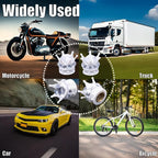 4PCS Crown Bling Tire Stem Valve Caps, Crystal Diamond Car Wheel Tire Valve Caps Universal Copper Core Stem Covers for Cars, SUV, Trucks, Bikes, Motorcycles, Bicycles (White & Silver)