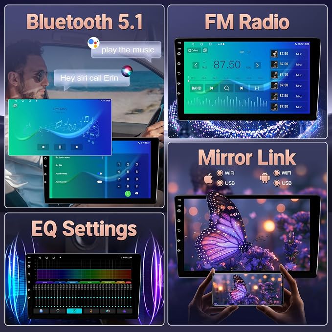 Upgrade 4+64GB Android 13 Car Radio for Honda Civic 2006 2007 2008 2009 2010 2011, 9Inch IPS Touchscreen Stereo for Civic with Carplay Android Auto Mirrorlink in-Dash GPS WiFi Bluetooth SWC
