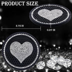 2-Pack Silicone Car Cup Holder Coasters – 2.75 Inch Non-Slip Insert, Universal Shock-Proof Holder Liner for Auto Interior (Black & White Diamond)
