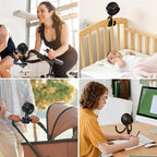 8000mAh Portable Stroller Fan | 27H Ultra-long Battery Life | Detachable 4 Speed 360°Rotate | 2 Modes LED Night Light, USB Rechargeable Handheld Cooling Fan for Travel, Car Seat, Bedroom
