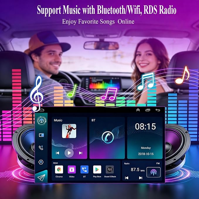 10" Android 13 Car Stereo w/Wireless Carplay Android Auto fit for Jeep Commander 2008 2009 2010 2011 Double Din Touch Screen Car Audio Receiver w/WiFi GPS Bluetooth AHD Backup Camera Mic