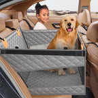 Large Dog Car Seat, Back Seat Extender for Dogs with 3 Mesh Windows, Waterproof Medium Carseat for Dogs with Hard Bottom, Pet Seat Cover for Cars, Trucks and SUVs