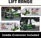 Powerbuilt 1.5 Ton Big Wheel Off Road Jack, Vehicle Lift for Trucks, SUVs, ATVs Offroad Vehicles, Oversized Wheels for Rugged Terrain, 3000 LB Capacity, Green 620628ECE