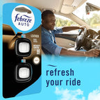 AUTO Air Freshener, Odor-Fighting Automotive Vent Clip, Scented Car Accessories, Long Lasting for Strong Odors, Leather, 2 Count