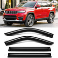 2022-2026 Tape-On Rain Guards for Jeep Grand Cherokee Side Window Visor Deflectors Laredo Altitude Limited Trailhawk Overland Summit Reserve Durable Tinted Shades 2023 2024 2025