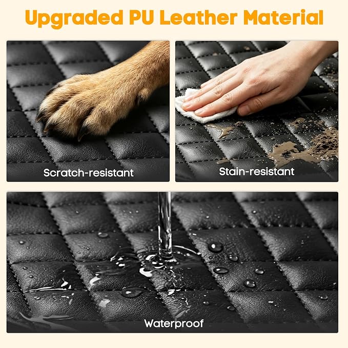 Waterproof Scratchproof Pet Bench Seat Covers for Cars, SUVs, Nonslip Durable Back Seat Cover for Dogs, Washable Backseat Protection
