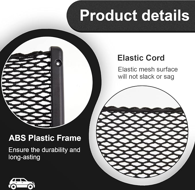 4 Pcs Boat Storage Net Bag, ABS Plastic Car Framed Mesh Net Holder, Phone & Cargo Organizer with Screws for Auto, Rv, Boat, Pontoon, Truck Pocket Storage (9 x 4 Inch)