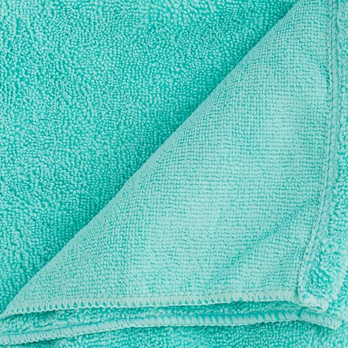 Pet Grooming Towel Collection Absorbent Microfiber X-Large, 41x23.5, Embroidered Green (Pack of 12)
