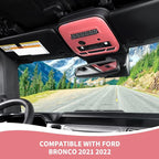 for Bronco Front Reading Light Panel Trim Cover Compatible with 2021-2025 Ford Bronco Interior Accessories 2-Door 4-Door, Pink (with AUX Switches)