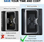 Center Console Cup Holder for 2025 2026 Toyota 4Runner Accessories TPE Cup Holder Insert Coaster Middle Console Armrest Front Non Slip Drink Holder Protector Organizer Interior Accessories Black