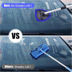 Windshield Cleaner Car Windshield Cleaning Tool with 3 Reusable, Washable Microfiber Pads and Extendable Handle Microfiber Car Window Cleaner