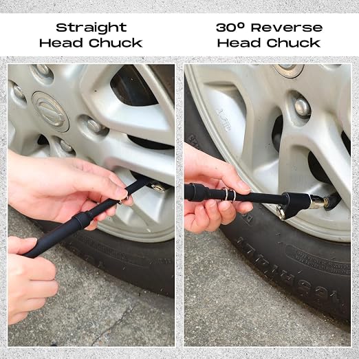 10 Pack Tire Pressure Gauge Black Heavy Duty Air Pressure Tire Gauge Dual Head Semi Truck Tire Pressure Gauge Range 10-150 PSI, Extended Tube Tire Gauge Suitable for Semi Truck, and Bus