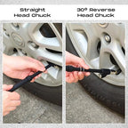 10 Pack Tire Pressure Gauge Black Heavy Duty Air Pressure Tire Gauge Dual Head Semi Truck Tire Pressure Gauge Range 10-150 PSI, Extended Tube Tire Gauge Suitable for Semi Truck, and Bus