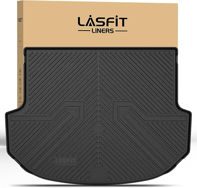 Cargo Mat for Hyundai Santa Fe Sport 2018 2017 2016 2015 2014 2013, All Weather TPE Custom Fit Car Trunk Mats Cargo Liners Accessories for Santa Fe Sport 2013-2018, Black