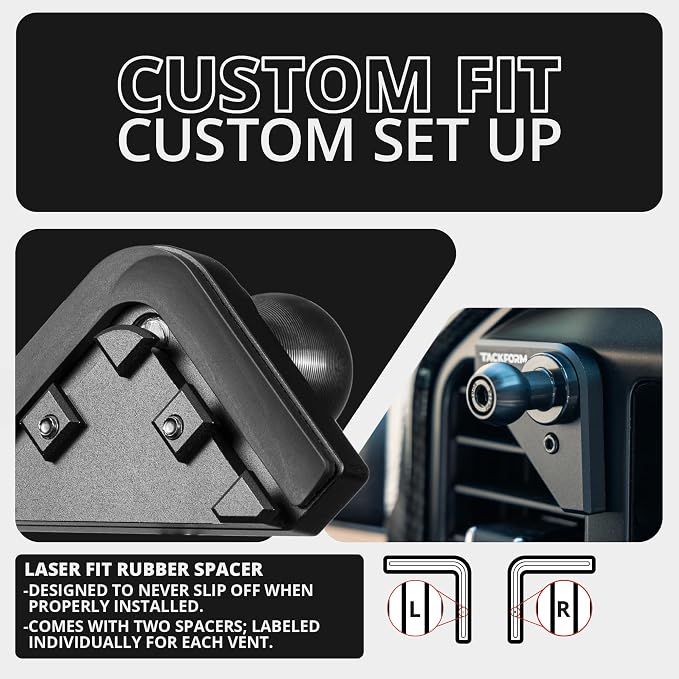 Tackform Link Vent Mount Universal Phone Holder - Compatible with 2021-2025 Ford F150 & Raptor, 2023-2025 Ford Super Duty | Aluminum | Zero Slip, Anti-Scratch | 2" Arm | Yellow