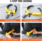 Universal Wheel Clamp Lock, 2 Pack Adjustable Anti-Theft Tire Lock, Heavy-Duty Steel for ATV SUV Car Golf Cart Boats Motorcycles, with 6 Keys