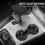 2PCS Bling Crystal Rhinestone Cup Holder Coaster, 2.75 inch Soft Silicone Anti-Slip Shockproof, Car Cup Holder Insert Coasters, Universal Car Interior Accessories for Women (Black)