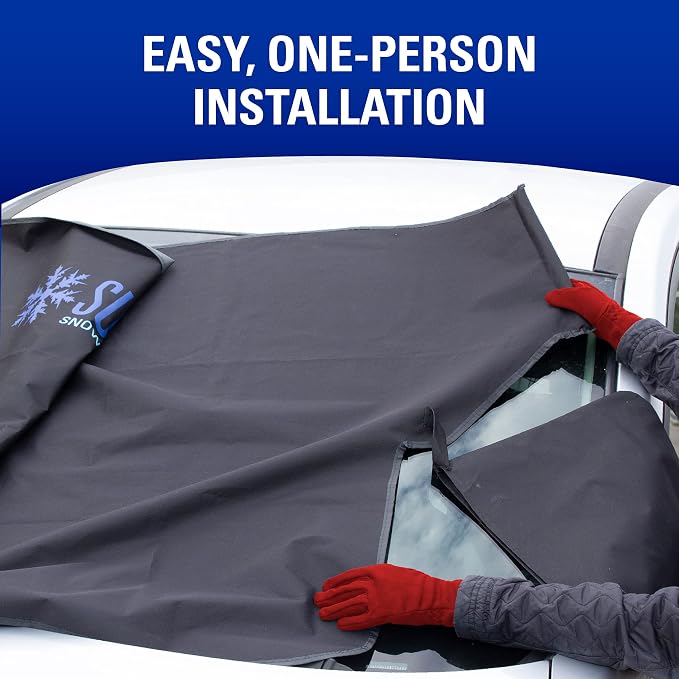 17540PB Arctic Defense Car Windshield Cover for Ice and Snow, Car Snow Cover with Side Mirror Covers, (61" W x 42" H)