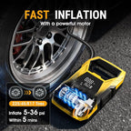 Cordless Tire Inflator Portable Air Compressor, 150 PSI Portable Air Pump for Car Tires with Digital Dual Values Display, Tire Pump for Car, Bike, Motorcycle, Ball (with 7800mAh Battery)