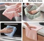 12 Pack Microfiber Cleaning Cloth, Larger Kitchen Towels, Dish Rags for Dish Drying Washing, Absorbent Streak Free Lint Free Rags for Cleaning - 11.81" x 15.75"