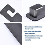 Car Seat Back Hook Universal Auto Storage Hanger Suede with Metal Car Seat Organizer for Handbag Purse Coat Umbrellas Grocery Bags 2 Pack Gray