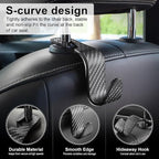 Car Purse Hook, 4 Pack Universal Auto Seat Headrest Hook Hangers Organizer for Coats, Umbrellas, Groceries - Carbon Fiber Black | Universal