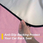 Back Seat Cover for Car Trucks Van SUV Jeep,Waterproof Rear Bench Towel Seat Covers for Dogs and Kids,Automotive Backseat Protector (Pink)