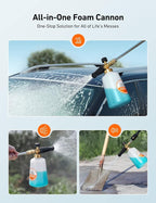 Foam Cannon, Heavy Duty Car Foam Sprayer, Wide Metal Neck, Adjustable Thick Snow Foam Lance for Pressure Washer with 1/4" Quick Connector, Ideal for Various Cleaning Tasks, 1.5L Bottle