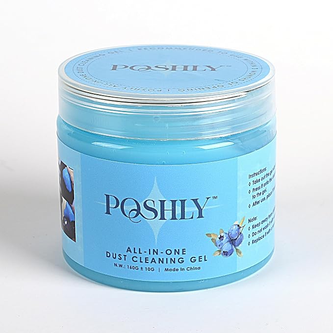 Car Cleaning Gel Putty | Reusable Dust Cleaning Slime for Air Vents, Dashboard, Cup Holders, Keyboard & AC Vent Cleaner | Non-Sticky No Residue Gel (Blueberry Fresh Scent)