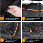 Bench Dog Seat Cover, Oxford Cloth Vehicle Seat Cover for Car/SUV/Small Truck, Universal Fit, Black, Waterproof, Heavy Duty, Nonslip, Machine Washable