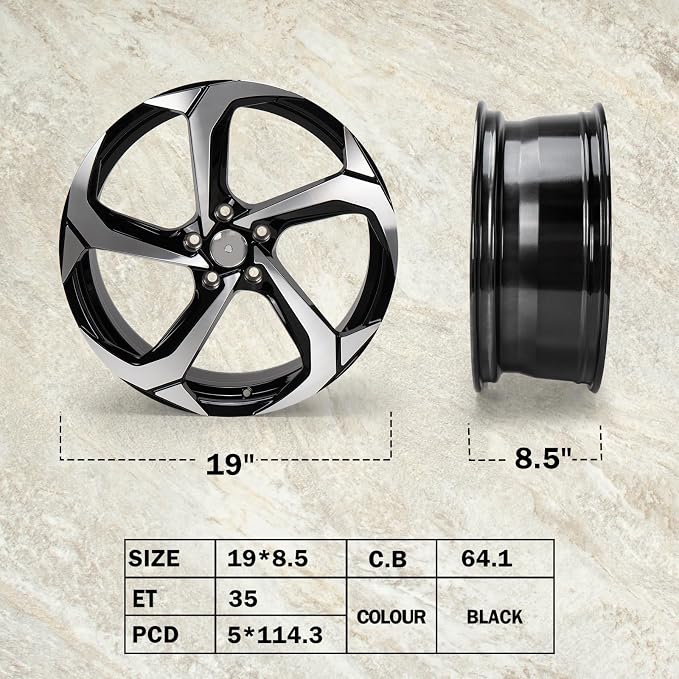 New 19" x 8.5" Aluminum Alloy Wheel Rim Compatible with Honda Accord 2018-2023, Factory Replacement Rim, Direct Fit, OEM Design Replacement Rim