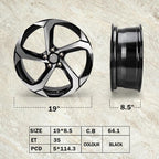 New 19" x 8.5" Aluminum Alloy Wheel Rim Compatible with Honda Accord 2018-2023, Factory Replacement Rim, Direct Fit, OEM Design Replacement Rim