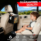 Car Organizer Bag for Back Seat Front Seat or Between Seats Premium PU Leather Hanging Storage Caddy with Tablet Holder Tissue Box Cup Bottle Holders Mesh Pockets for Kids Adults