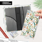 Leather Car Registration and Insurance Card Holder, Cute Car Accessories Vehicle Glove Box Car Organizer for Documents, Cards, License Beautiful Floral