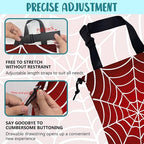 Car Garbage Bag Red and White Spider Web Drawstring Car Trash Bag Hanging for Back Seat with Adjustable Buckle Canvas Vehicle Trash Can Easy-to-Install