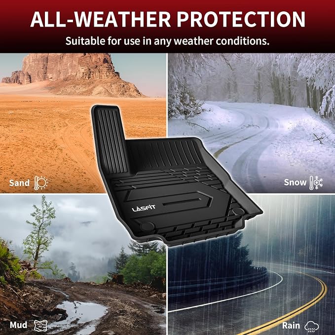 Floor Mats for Chevrolet Chevy Equinox/GMC Terrain Car Mats 2018-2024 (Not Fit Equinox Ev), All Weather TPE Custom Fit Automotive Floor Mats for Cars, 1st and 2nd Row Car Floor Mats Full Set