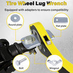 Car Jack Ratchet Wrench, Labor-saving Tire Jack Handle, Scissor Jack Adapter for Car with Long Handle, 360° Swivel Tire Wheel Lug Wrench for Travel/Truck/SUV/Vans