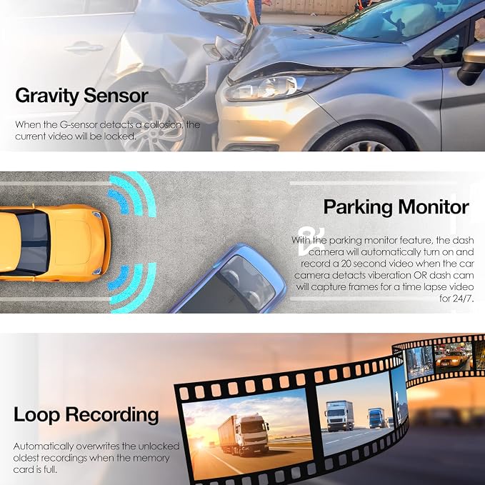V1-4K Ultra HD GPS Dash Cam 2.4” LCD, Wi-Fi, 170° Wide Angle, G-Sensor, WDR, Loop Recording, Supercapacitor, Mobile App, CPL Filter, Supports 256GB