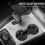 2PCS Bling Cup Holder Coaster, 2.75 Inch Auto Car Cup Holder Insert Coasters, Soft Silicone Anti-Slip Shockproof, Universal Vehicle Interior Accessories for Women Girls (Black & Red)